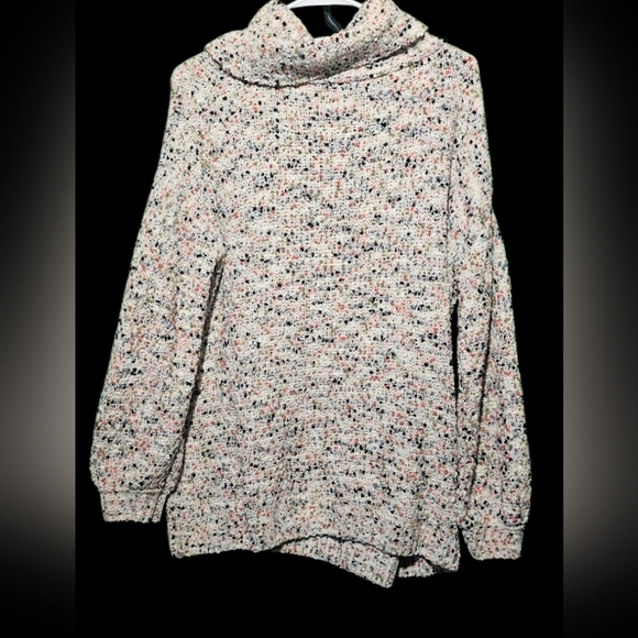 Anthropologie moon & madison Multicolor Cable Turtleneck Sweater Medium 25PTP - Picture 3 of 3